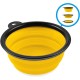 Foldable silicone dog bowl in blue (BPA-free), travel bowl for dogs and cats with carabiner - 350 ml Foldable silicone dog bowl in blue (BPA-free), travel bowl for dogs and cats with carabiner - 350 ml