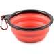 Foldable silicone dog bowl in blue (BPA-free), travel bowl for dogs and cats with carabiner - 350 ml Foldable silicone dog bowl in blue (BPA-free), travel bowl for dogs and cats with carabiner - 350 ml
