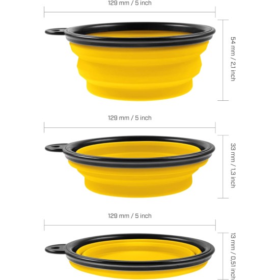 Foldable silicone dog bowl in blue (BPA-free), travel bowl for dogs and cats with carabiner - 350 ml Foldable silicone dog bowl in blue (BPA-free), travel bowl for dogs and cats with carabiner - 350 ml