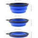 Foldable silicone dog bowl in blue (BPA-free), travel bowl for dogs and cats with carabiner - 350 ml Foldable silicone dog bowl in blue (BPA-free), travel bowl for dogs and cats with carabiner - 350 ml