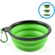 Foldable silicone dog bowl in blue (BPA-free), travel bowl for dogs and cats with carabiner - 350 ml Foldable silicone dog bowl in blue (BPA-free), travel bowl for dogs and cats with carabiner - 350 ml