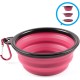 Foldable silicone dog bowl in blue (BPA-free), travel bowl for dogs and cats with carabiner - 350 ml Foldable silicone dog bowl in blue (BPA-free), travel bowl for dogs and cats with carabiner - 350 ml