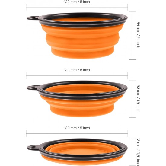 Foldable silicone dog bowl in green (BPA-free), travel bowl for dogs and cats with carabiner - 350 ml Foldable silicone dog bowl in green (BPA-free), travel bowl for dogs and cats with carabiner - 350 ml