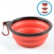 Foldable silicone dog bowl in green (BPA-free), travel bowl for dogs and cats with carabiner - 350 ml Foldable silicone dog bowl in green (BPA-free), travel bowl for dogs and cats with carabiner - 350 ml