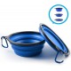 Foldable silicone dog bowl in green (BPA-free), travel bowl for dogs and cats with carabiner - 350 ml Foldable silicone dog bowl in green (BPA-free), travel bowl for dogs and cats with carabiner - 350 ml