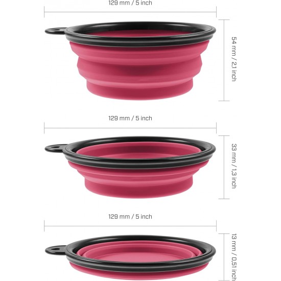 Foldable silicone dog bowl in green (BPA-free), travel bowl for dogs and cats with carabiner - 350 ml Foldable silicone dog bowl in green (BPA-free), travel bowl for dogs and cats with carabiner - 350 ml