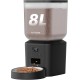 Futterautomat Katze, 8L Katzenfutter Automat, Futterspender für Katzen/Hunde, mit 304 Edelstahl-Schüssel und LCD-Display, Feeder 1-6 Mahlzeiten pro Tag, Bis zu 1-50 Portionen, Einfache Bedienung