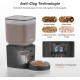 Futterautomat Katze, 8L Katzenfutter Automat, Futterspender für Katzen/Hunde, mit 304 Edelstahl-Schüssel und LCD-Display, Feeder 1-6 Mahlzeiten pro Tag, Bis zu 1-50 Portionen, Einfache Bedienung