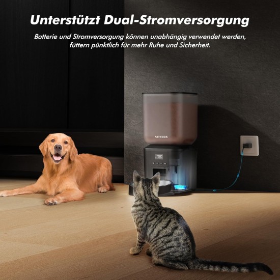 Futterautomat Katze, 8L Katzenfutter Automat, Futterspender für Katzen/Hunde, mit 304 Edelstahl-Schüssel und LCD-Display, Feeder 1-6 Mahlzeiten pro Tag, Bis zu 1-50 Portionen, Einfache Bedienung Futterautomat Katze, 8L Katzenfutter Automat, Futterspender für Katzen/Hunde, mit 304 Edelstahl-Schüssel und LCD-Display, Feeder 1-6 Mahlzeiten pro Tag, Bis zu 1-50 Portionen, Einfache Bedienung