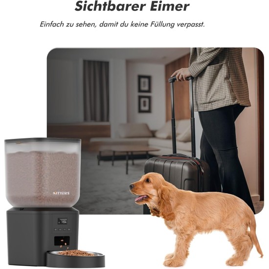 Futterautomat Katze, 8L Katzenfutter Automat, Futterspender für Katzen/Hunde, mit 304 Edelstahl-Schüssel und LCD-Display, Feeder 1-6 Mahlzeiten pro Tag, Bis zu 1-50 Portionen, Einfache Bedienung Futterautomat Katze, 8L Katzenfutter Automat, Futterspender für Katzen/Hunde, mit 304 Edelstahl-Schüssel und LCD-Display, Feeder 1-6 Mahlzeiten pro Tag, Bis zu 1-50 Portionen, Einfache Bedienung
