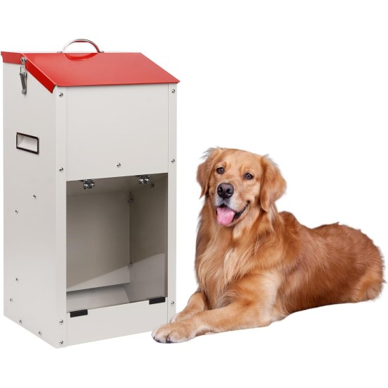 Galvanised Automatic Dog Feeder for Large Dogs, 11 kg Outdoor Pets Feeder Gravity Feeder Galvanised Automatic Dog Feeder for Large Dogs, 11 kg Outdoor Pets Feeder Gravity Feeder