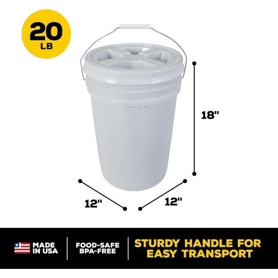 Gamma2 Vittles Vault 25 lb Airtight Bucket Container for Food Storage, Food Grade and BPA Free Gamma2 Vittles Vault 25 lb Airtight Bucket Container for Food Storage, Food Grade and BPA Free