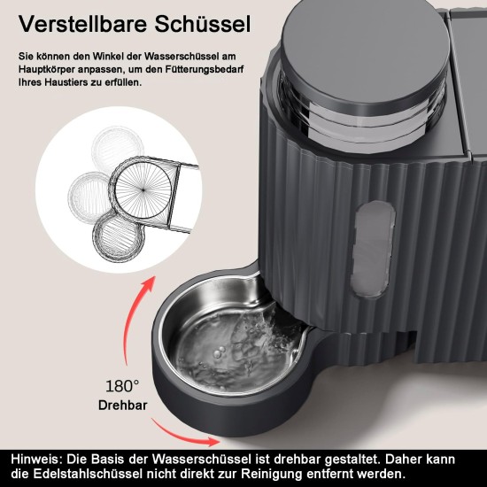 Gardner Pet Automatic Feeder for Cats/Dogs, 2 Bowls (6 L x 2), Automatic Cat Feeder and Water Dispenser Dog with Stainless Steel Bowl, No Electricity, BPA-Free, Gravity Cat Food, Automatic Black Gardner Pet Automatic Feeder for Cats/Dogs, 2 Bowls (6 L x 2), Automatic Cat Feeder and Water Dispenser Dog with Stainless Steel Bowl, No Electricity, BPA-Free, Gravity Cat Food, Automatic Black