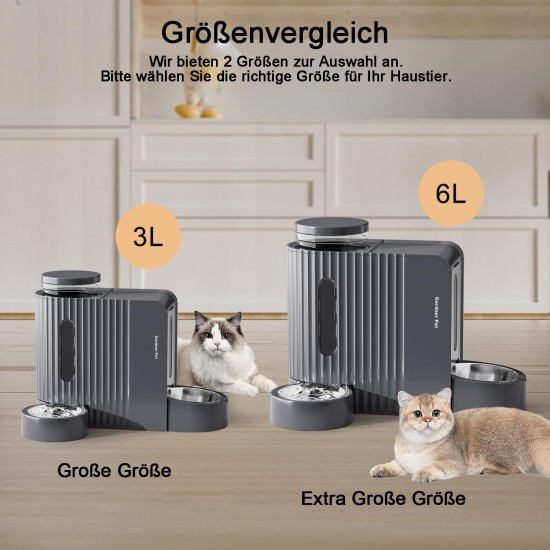 Gardner Pet Automatic Feeder for Cats/Dogs, 2 Bowls (6 L x 2), Automatic Cat Feeder and Water Dispenser Dog with Stainless Steel Bowl, No Electricity, BPA-Free, Gravity Cat Food, Automatic Black Gardner Pet Automatic Feeder for Cats/Dogs, 2 Bowls (6 L x 2), Automatic Cat Feeder and Water Dispenser Dog with Stainless Steel Bowl, No Electricity, BPA-Free, Gravity Cat Food, Automatic Black