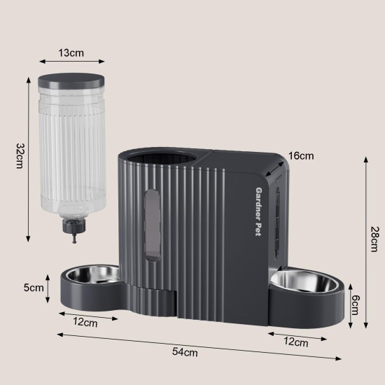 Gardner Pet Automatic Feeder for Cats/Dogs, 2 Bowls (6 L x 2), Automatic Cat Feeder and Water Dispenser Dog with Stainless Steel Bowl, No Electricity, BPA-Free, Gravity Cat Food, Automatic Black Gardner Pet Automatic Feeder for Cats/Dogs, 2 Bowls (6 L x 2), Automatic Cat Feeder and Water Dispenser Dog with Stainless Steel Bowl, No Electricity, BPA-Free, Gravity Cat Food, Automatic Black