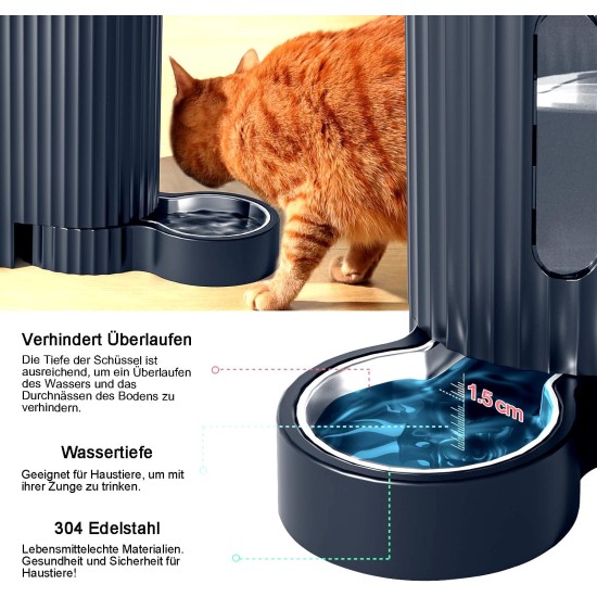 Gardner Pet Automatic Feeder for Cats/Dogs, 2 Bowls (6 L x 2), Automatic Cat Feeder and Water Dispenser Dog with Stainless Steel Bowl, No Electricity, BPA-Free, Gravity Cat Food, Automatic Black Gardner Pet Automatic Feeder for Cats/Dogs, 2 Bowls (6 L x 2), Automatic Cat Feeder and Water Dispenser Dog with Stainless Steel Bowl, No Electricity, BPA-Free, Gravity Cat Food, Automatic Black
