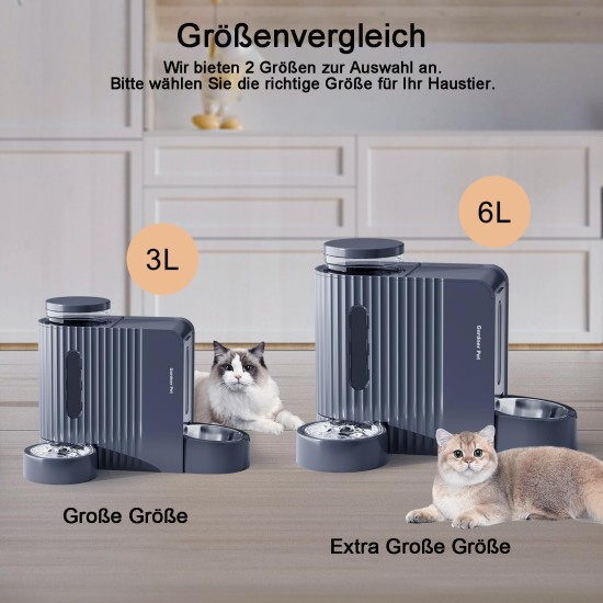 Gardner Pet Automatic Feeder for Cats/Dogs, 2 Bowls (6 L x 2), Automatic Cat Feeder and Water Dispenser Dog with Stainless Steel Bowl, No Electricity, BPA-Free, Gravity Cat Food, Automatic Black Gardner Pet Automatic Feeder for Cats/Dogs, 2 Bowls (6 L x 2), Automatic Cat Feeder and Water Dispenser Dog with Stainless Steel Bowl, No Electricity, BPA-Free, Gravity Cat Food, Automatic Black