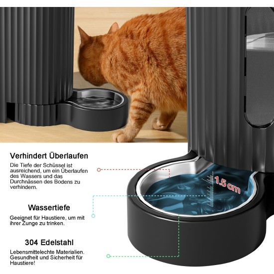 Gardner Pet Automatic Feeder for Cats/Dogs, 2 Bowls (6 L x 2), Automatic Cat Feeder and Water Dispenser Dog with Stainless Steel Bowl, No Electricity, BPA-Free, Gravity Cat Food, Automatic Black Gardner Pet Automatic Feeder for Cats/Dogs, 2 Bowls (6 L x 2), Automatic Cat Feeder and Water Dispenser Dog with Stainless Steel Bowl, No Electricity, BPA-Free, Gravity Cat Food, Automatic Black
