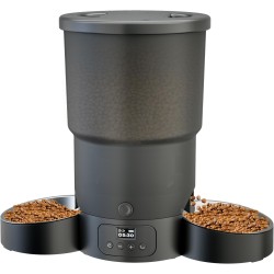 Gimars Automatic Cat Feeder for 2 Cats, 5L, 12 Servings, 6 Meals a Day, Timed Automatic Cat Feeder with 2 Stainless Steel Bowls, Dual Power Supply, 10s Gimars Automatic Cat Feeder for 2 Cats, 5L, 12 Servings, 6 Meals a Day, Timed Automatic Cat Feeder with 2 Stainless Steel Bowls, Dual Power Supply, 10s