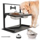 Grand Line Elevated Dog Bowls, 7-Way Height Adjustable, 10° Tilted, Raised Dog Bowl Stand with Leak-proof Mat, Two 1.5L Stainless Steel Dog Bowls for Large, Medium and Small Dogs