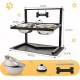 Grand Line Elevated Dog Bowls, 7-Way Height Adjustable, 10° Tilted, Raised Dog Bowl Stand with Leak-proof Mat, Two 1.5L Stainless Steel Dog Bowls for Large, Medium and Small Dogs