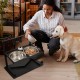 Grand Line Elevated Dog Bowls, 7-Way Height Adjustable, 10° Tilted, Raised Dog Bowl Stand with Leak-proof Mat, Two 1.5L Stainless Steel Dog Bowls for Large, Medium and Small Dogs