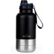 GrandTies Insulated Portable Dog Water Bottle with 2 Removable Dog Bowl Dispenser, Leakproof Dog Food Travel Container, Dog Accessories for Walking, Hiking, Camping (950ml, Matte Black) GrandTies Insulated Portable Dog Water Bottle with 2 Removable Dog Bowl Dispenser, Leakproof Dog Food Travel Container, Dog Accessories for Walking, Hiking, Camping (950ml, Matte Black)