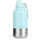 GrandTies Insulated Portable Dog Water Bottle with 2 Removable Dog Bowl Dispenser, Leakproof Travel Container for Dog Food, Dog Accessories for Walking, Hiking, Camping (950ml, Powder Green) GrandTies Insulated Portable Dog Water Bottle with 2 Removable Dog Bowl Dispenser, Leakproof Travel Container for Dog Food, Dog Accessories for Walking, Hiking, Camping (950ml, Powder Green)