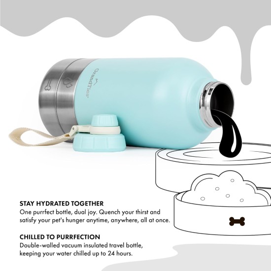 GrandTies Insulated Portable Dog Water Bottle with 2 Removable Dog Water Bowl Dispensers | Leak-proof Dog Food Travel Container | Dog Accessories for Dogs Walking, Hiking, Camping (1.8 Litre) GrandTies Insulated Portable Dog Water Bottle with 2 Removable Dog Water Bowl Dispensers | Leak-proof Dog Food Travel Container | Dog Accessories for Dogs Walking, Hiking, Camping (1.8 Litre)