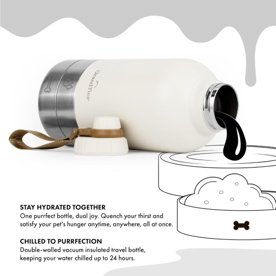 GrandTies Insulated Portable Dog Water Bottle with 2 Removable Dog Water Bowl Dispensers | Leak-proof Dog Food Travel Container | Dog Accessories for Dogs Walking, Hiking, Camping (1.8 Litre) GrandTies Insulated Portable Dog Water Bottle with 2 Removable Dog Water Bowl Dispensers | Leak-proof Dog Food Travel Container | Dog Accessories for Dogs Walking, Hiking, Camping (1.8 Litre)