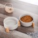 Green Ceramic Dog Bowl, Feeding Bowl for Dogs and Cats with Solid Wood Stand (Pack of 2) Green Ceramic Dog Bowl, Feeding Bowl for Dogs and Cats with Solid Wood Stand (Pack of 2)