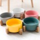 Green Ceramic Dog Bowl, Feeding Bowl for Dogs and Cats with Solid Wood Stand (Pack of 2) Green Ceramic Dog Bowl, Feeding Bowl for Dogs and Cats with Solid Wood Stand (Pack of 2)