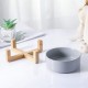 Green Ceramic Dog Bowl, Feeding Bowl for Dogs and Cats with Solid Wood Stand (Pack of 2) Green Ceramic Dog Bowl, Feeding Bowl for Dogs and Cats with Solid Wood Stand (Pack of 2)