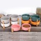 Green Ceramic Dog Bowl, Feeding Bowl for Dogs and Cats with Solid Wood Stand (Pack of 2) Green Ceramic Dog Bowl, Feeding Bowl for Dogs and Cats with Solid Wood Stand (Pack of 2)