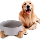 Grey Ceramic Dog Feeding Bowl with Bamboo Stand, Non-Slip, Non-Spill Dog Bowl and Water Bowl, Extra Large Capacity, Pet Feeding Bowl, 1800 ml, Heavy Dog Bowl for Large Dogs Grey Ceramic Dog Feeding Bowl with Bamboo Stand, Non-Slip, Non-Spill Dog Bowl and Water Bowl, Extra Large Capacity, Pet Feeding Bowl, 1800 ml, Heavy Dog Bowl for Large Dogs