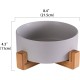 Grey Ceramic Dog Feeding Bowl with Bamboo Stand, Non-Slip, Non-Spill Dog Bowl and Water Bowl, Extra Large Capacity, Pet Feeding Bowl, 1800 ml, Heavy Dog Bowl for Large Dogs Grey Ceramic Dog Feeding Bowl with Bamboo Stand, Non-Slip, Non-Spill Dog Bowl and Water Bowl, Extra Large Capacity, Pet Feeding Bowl, 1800 ml, Heavy Dog Bowl for Large Dogs
