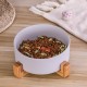 Grey Ceramic Dog Feeding Bowl with Bamboo Stand, Non-Slip, Non-Spill Dog Bowl and Water Bowl, Extra Large Capacity, Pet Feeding Bowl, 1800 ml, Heavy Dog Bowl for Large Dogs Grey Ceramic Dog Feeding Bowl with Bamboo Stand, Non-Slip, Non-Spill Dog Bowl and Water Bowl, Extra Large Capacity, Pet Feeding Bowl, 1800 ml, Heavy Dog Bowl for Large Dogs