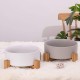 Grey Ceramic Dog Feeding Bowl with Bamboo Stand, Non-Slip, Non-Spill Dog Bowl and Water Bowl, Extra Large Capacity, Pet Feeding Bowl, 1800 ml, Heavy Dog Bowl for Large Dogs Grey Ceramic Dog Feeding Bowl with Bamboo Stand, Non-Slip, Non-Spill Dog Bowl and Water Bowl, Extra Large Capacity, Pet Feeding Bowl, 1800 ml, Heavy Dog Bowl for Large Dogs