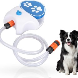 Gugxiom Outdoor Pet Drinking Fountain, Dog Drinking Fountain with Step Function, Water Dispenser for Dogs, Paw Water Dispenser System for Fresh Water