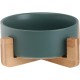 HCHLQLZ Green Ceramic Dog Bowl, Feeding Bowl for Dogs and Cats with Solid Wood Stand HCHLQLZ Green Ceramic Dog Bowl, Feeding Bowl for Dogs and Cats with Solid Wood Stand