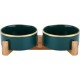 HCHLQLZ Green Phnom Penh Ceramic Dog Bowl Feeding Bowl for Dogs Cats with Solid Wood Stand (Pack of 2) HCHLQLZ Green Phnom Penh Ceramic Dog Bowl Feeding Bowl for Dogs Cats with Solid Wood Stand (Pack of 2)