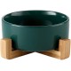 HCHLQLZ Green Phnom Penh Ceramic Dog Bowl Feeding Bowl for Dogs Cats with Solid Wood Stand (Pack of 2) HCHLQLZ Green Phnom Penh Ceramic Dog Bowl Feeding Bowl for Dogs Cats with Solid Wood Stand (Pack of 2)