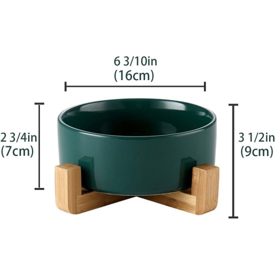 HCHLQLZ Green Phnom Penh Ceramic Dog Bowl Feeding Bowl for Dogs Cats with Solid Wood Stand (Pack of 2) HCHLQLZ Green Phnom Penh Ceramic Dog Bowl Feeding Bowl for Dogs Cats with Solid Wood Stand (Pack of 2)