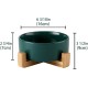 HCHLQLZ Green Phnom Penh Ceramic Dog Bowl Feeding Bowl for Dogs Cats with Solid Wood Stand (Pack of 2) HCHLQLZ Green Phnom Penh Ceramic Dog Bowl Feeding Bowl for Dogs Cats with Solid Wood Stand (Pack of 2)