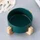 HCHLQLZ Green Phnom Penh Ceramic Dog Bowl Feeding Bowl for Dogs Cats with Solid Wood Stand (Pack of 2) HCHLQLZ Green Phnom Penh Ceramic Dog Bowl Feeding Bowl for Dogs Cats with Solid Wood Stand (Pack of 2)