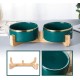 HCHLQLZ Green Phnom Penh Ceramic Dog Bowl Feeding Bowl for Dogs Cats with Solid Wood Stand (Pack of 2) HCHLQLZ Green Phnom Penh Ceramic Dog Bowl Feeding Bowl for Dogs Cats with Solid Wood Stand (Pack of 2)