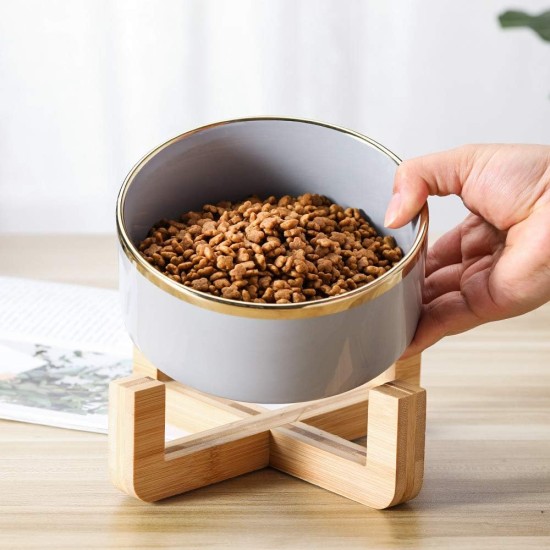 HCHLQLZ Green Phnom Penh Ceramic Dog Bowl Feeding Bowl for Dogs Cats with Solid Wood Stand (Pack of 2) HCHLQLZ Green Phnom Penh Ceramic Dog Bowl Feeding Bowl for Dogs Cats with Solid Wood Stand (Pack of 2)