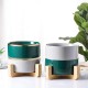 HCHLQLZ Green Phnom Penh Ceramic Dog Bowl Feeding Bowl for Dogs Cats with Solid Wood Stand (Pack of 2) HCHLQLZ Green Phnom Penh Ceramic Dog Bowl Feeding Bowl for Dogs Cats with Solid Wood Stand (Pack of 2)