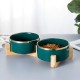 HCHLQLZ Green Phnom Penh Ceramic Dog Bowl Feeding Bowl for Dogs Cats with Solid Wood Stand (Pack of 2) HCHLQLZ Green Phnom Penh Ceramic Dog Bowl Feeding Bowl for Dogs Cats with Solid Wood Stand (Pack of 2)