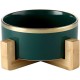 HCHLQLZ Green Phnom Penh Ceramic Dog Bowl Feeding Bowl for Dogs Cats with Solid Wood Stand (Pack of 2) HCHLQLZ Green Phnom Penh Ceramic Dog Bowl Feeding Bowl for Dogs Cats with Solid Wood Stand (Pack of 2)